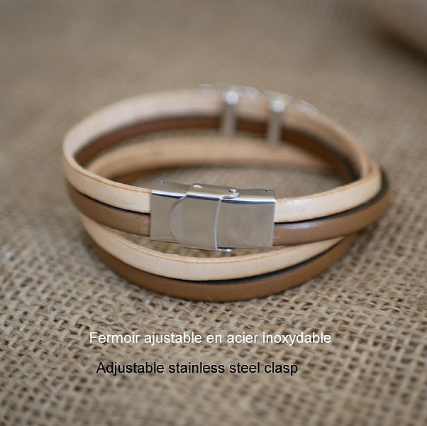 Dobbelt l&aelig;rrem i duo dekorert med en s&oslash;lvfj&aelig;r