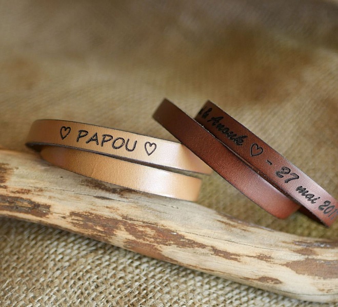 L&aelig;rarmb&aring;nd for menn med to h&aring;ndledd, kan tilpasses ved gravering