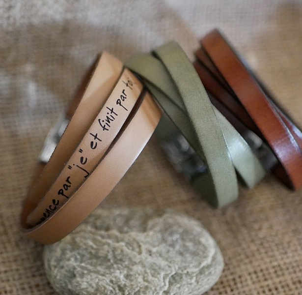 L&aelig;rarmb&aring;nd kvinne trippel sving for &aring; tilpasse farge og gravering 