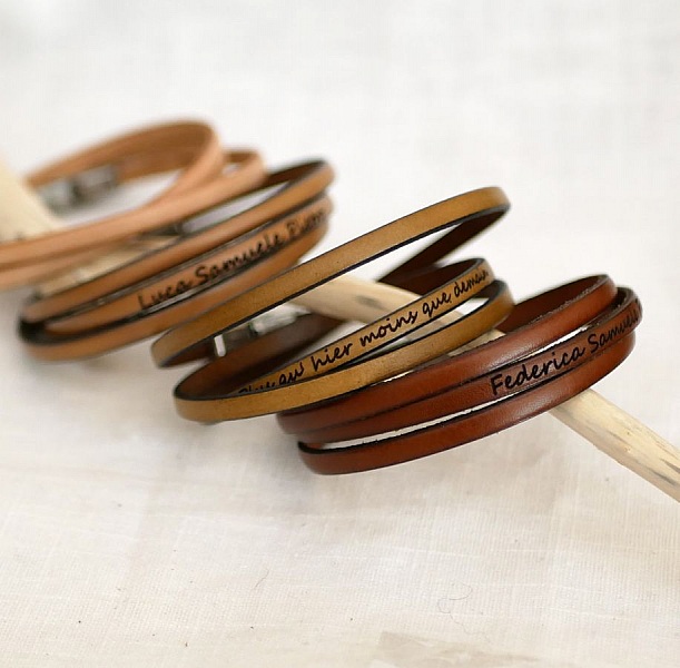 Skreddersydd 3-sving skinnarmb&aring;nd for menn eller kvinner