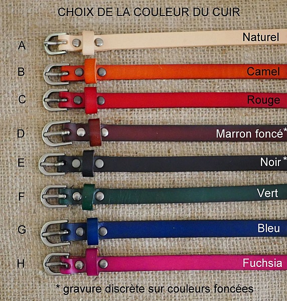 Gravert l&aelig;rarmb&aring;nd med s&oslash;lvspenne som skal tilpasses ved gravering