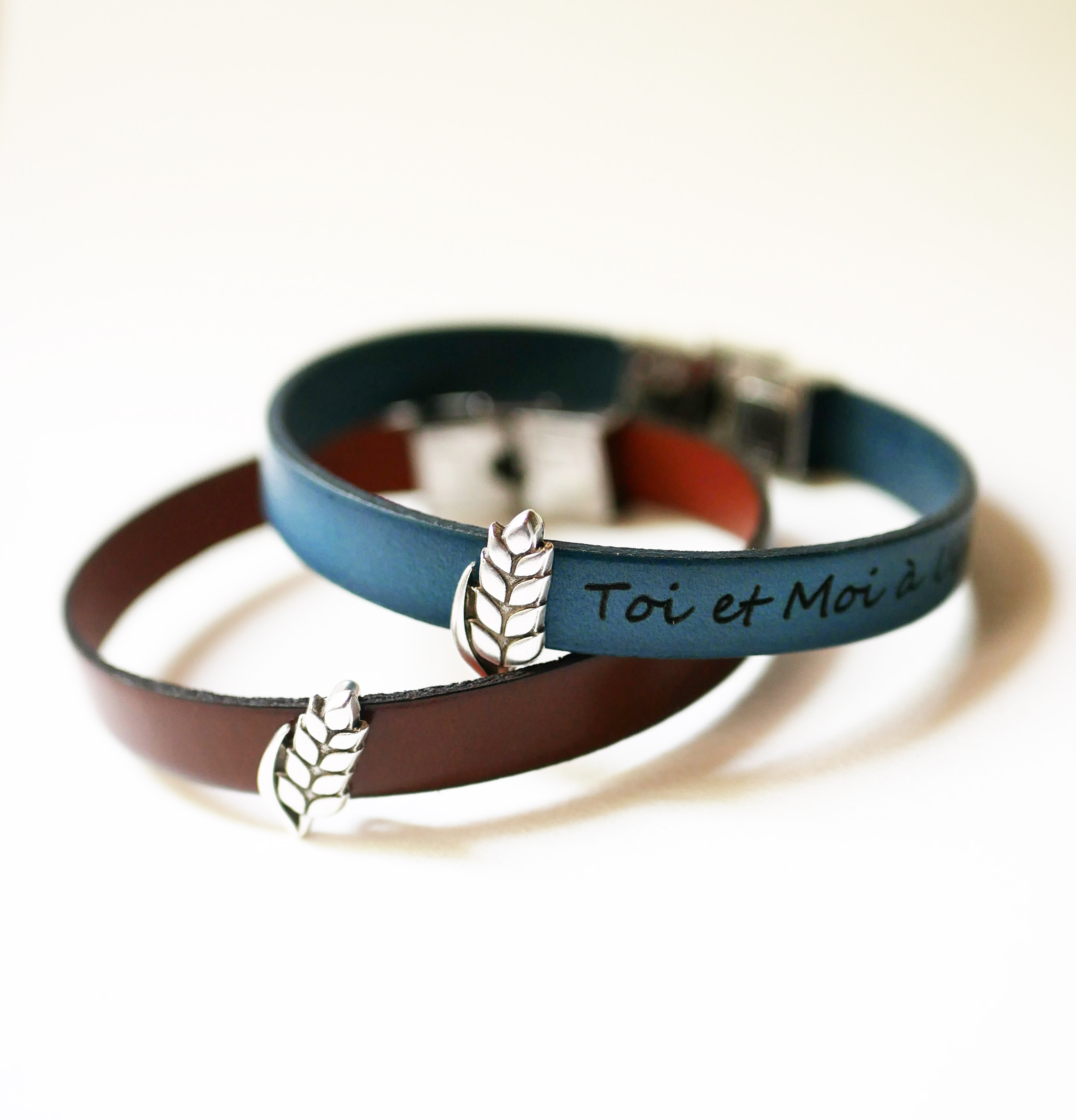 Tilpassbart l&aelig;rarmb&aring;nd og sl&oslash;yfe Epi de bl&eacute;, noces de froment for menn og kvinner