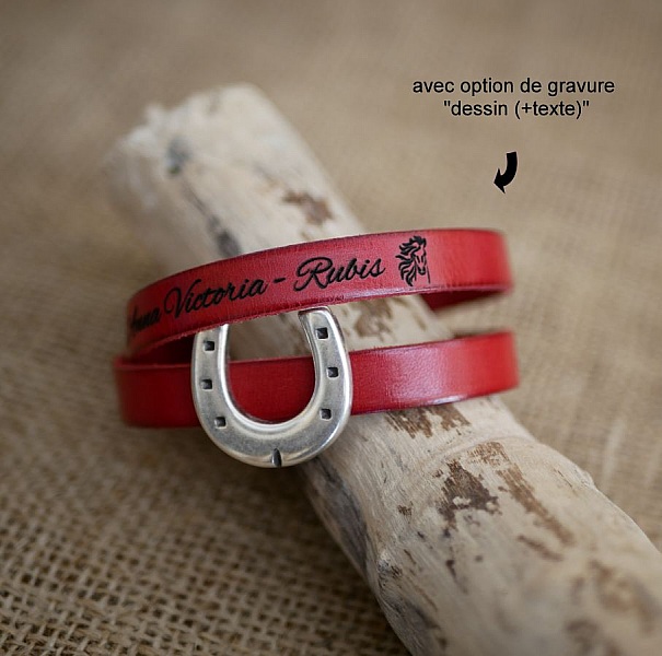 Tilpassbar l&aelig;rrem med enkel eller dobbel sving hestesko design