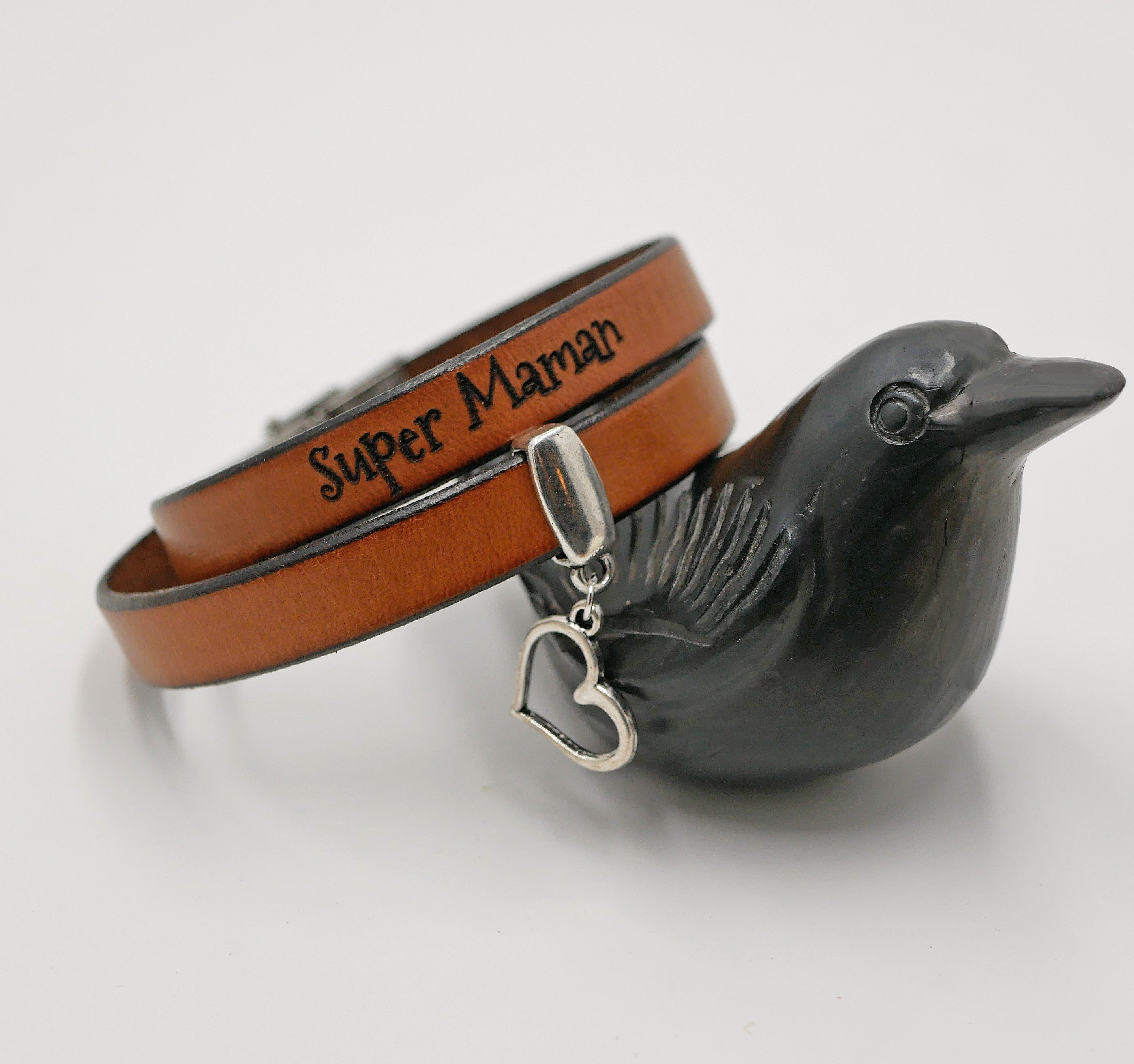 Personlig dobbelt skinnarmb&aring;nd som skal graveres med et anheng etter eget valg