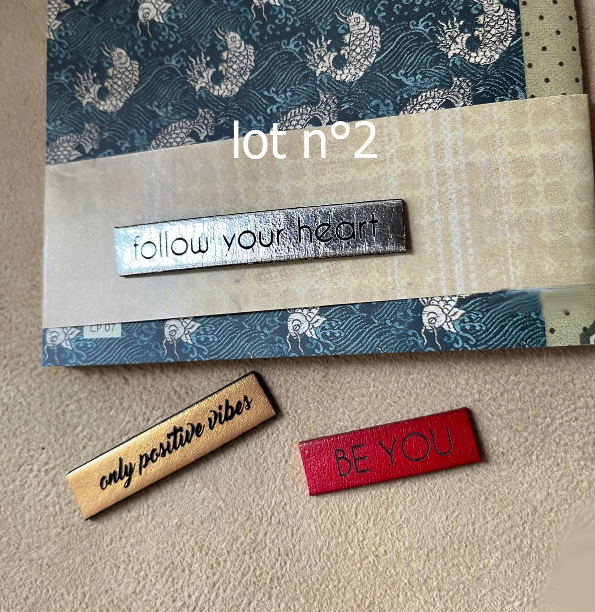 Ensemble stickers en cuir gravé de messages inspirants