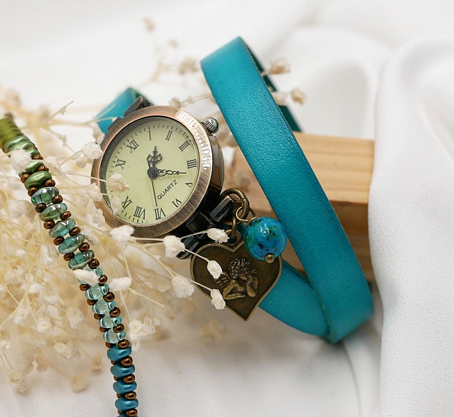 Se bronse l&aelig;rarmb&aring;nd 2 svinger justerbar l&aring;s