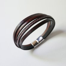 Mansjettarmbånd i brunt skinn for menn